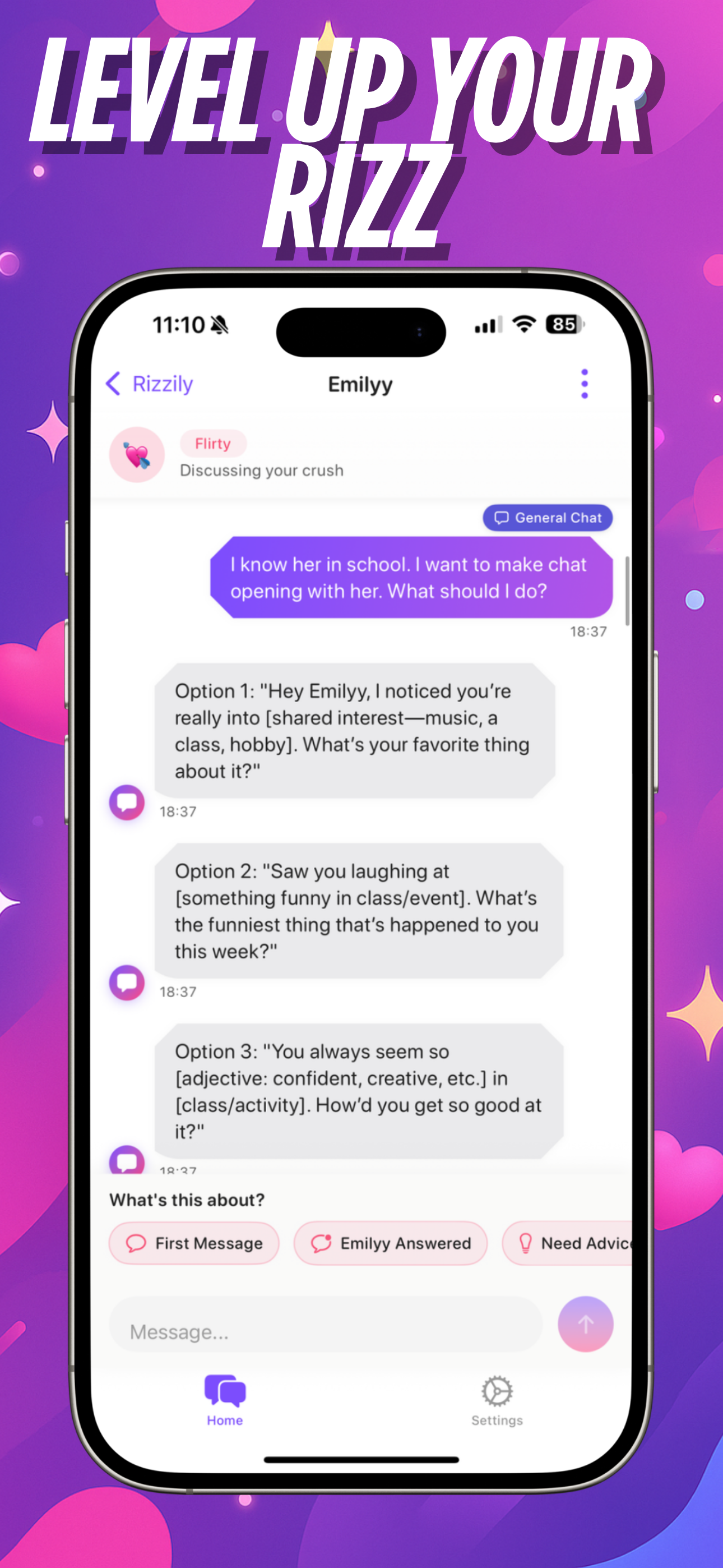 Rizzily App Mockup
